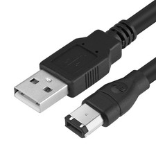 Firewire 400 to USB Cable IEEE 1394-a 6 Pin 2.0 Adapter 5.9FT, Black