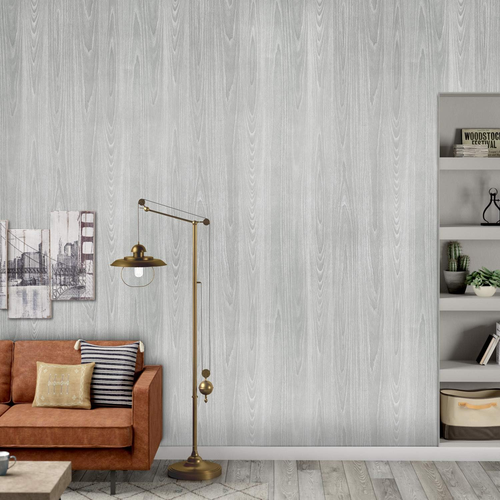 Gray Wood Contact Paper 17.71 x 118 Inch Wood Grain Texture Peel and Stick Wa... - Picture 9 of 12