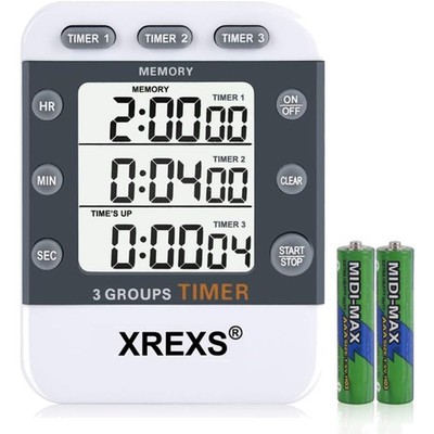 Digitaler 3 Kanal Countdown Stoppuhr Küchentimer Timer mit Magnet