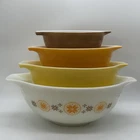 Vtg Pyrex Town & Country Cinderella Nesting/Mixing Bowls Set 441 442 443 444 VG