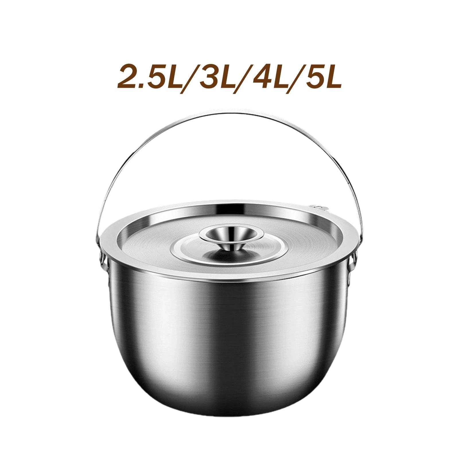 Camping Pot with Handle and Lid Stockpot Multifunctional Easy to Clean Camp