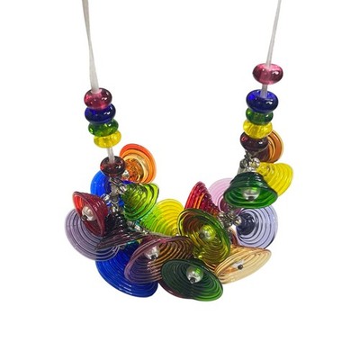 JOPANDA Handmade Lampwork Multicolored Cone Bell Glass Bead Set- Jewely Making