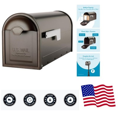 Elegant Rubbed Bronze Mailbox - Durable Post Mount Mailbox Design, USPS Approved