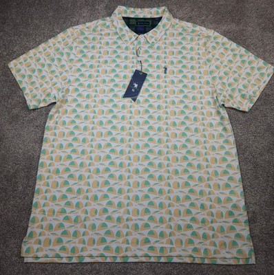 William Murray Polo Shirt Mens Extra Large Green Geometric Logo Designer New