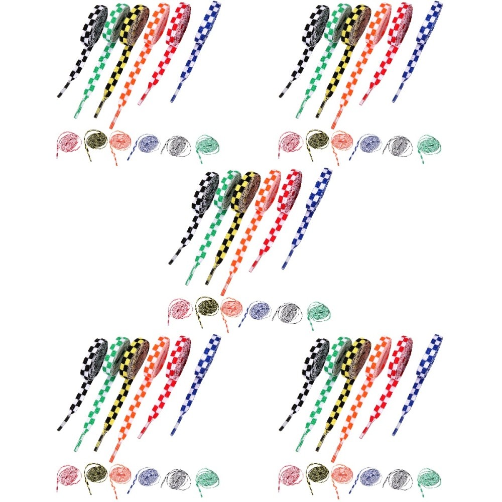 APL Set 5 Lacci Colorati Ricambio Scarpe Sportive Poliestere Piatto