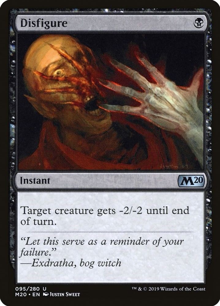 2019 Magic: The Gathering: Core Set 2020 - Disfigure (#95, U, Near Mint)