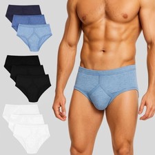 12 Pairs 6 , 3 Men's Y-Fronts Underpants, 100% Pure Cotton Underwear, S L XL 5XL