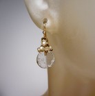 6 pairs Chandelier Dangle Drop Earrings Stones Art Glass Faux Pearl VTG Jewelry — photo 2