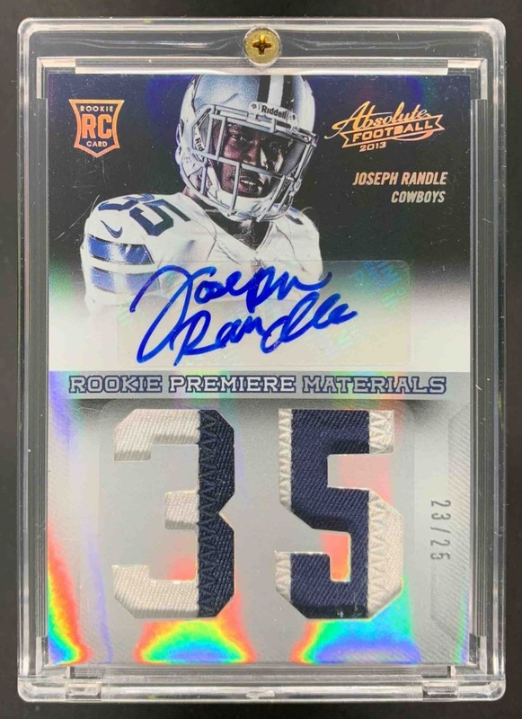 Joseph Randle 2013 Absolute Rookie Premiere Patch Auto Jumbo Patch Number RC /25