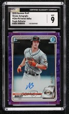 2020 Bowman Draft Chrome Picks Purple Refractor Patrick Bailey CGC 9 Auto 6yz