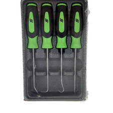 Snap-on New 4pc Picks Set Rare Green Soft Grip Awl Hook Tray Case Sgasa204ag Snap-on New 4pc Picks Set Rare Green Soft Grip Awl Hook Tray Case Sgasa204ag