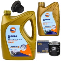 MotoröL Filter Set Gulf Formula FS 5W-30 6 Liter + Schraube FüR Opel Astra F 1.7
