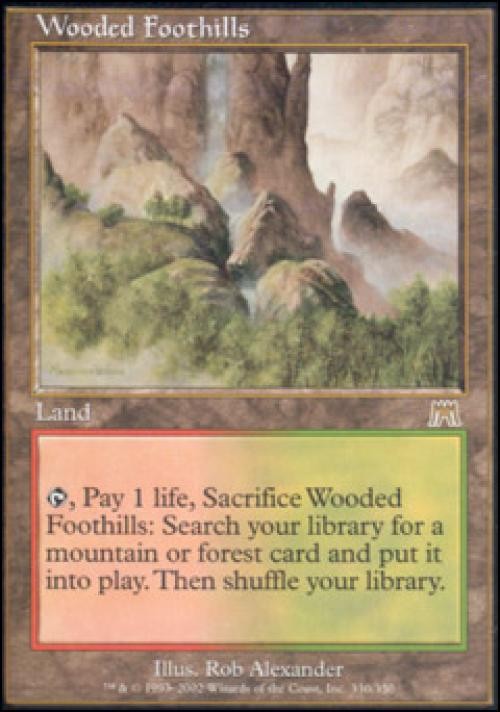 MTG English Wooded Foothills NM Foil Onslaught