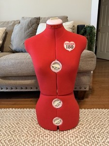 Singer 151 Mannequin Dress Red Form Adjustable Size Dials Mannequin Vintage Sew