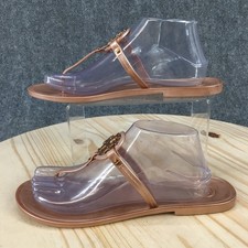 Tory Burch Sandals Womens 9 Rose Gold Miller T-Straps Thong Slip On Casual Flats