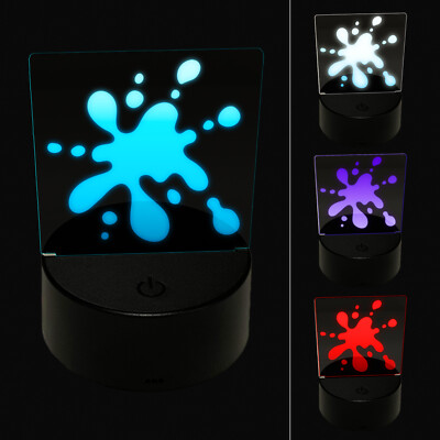 Paint Ink Blood Spatter Splat Drip 3D Illusion LED Night Light Sign Lamp