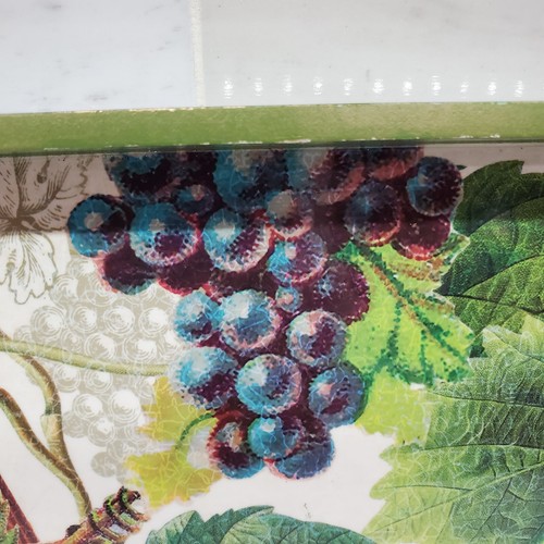 Michel Design Works Vineyard Grapes Botanical Green Square Tray w Handles - Picture 9 of 24