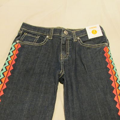 Jean Gymboree Fille Taille 10 – Denim Bleu à Rayures Chevrons – NEUF Avec étiquettes