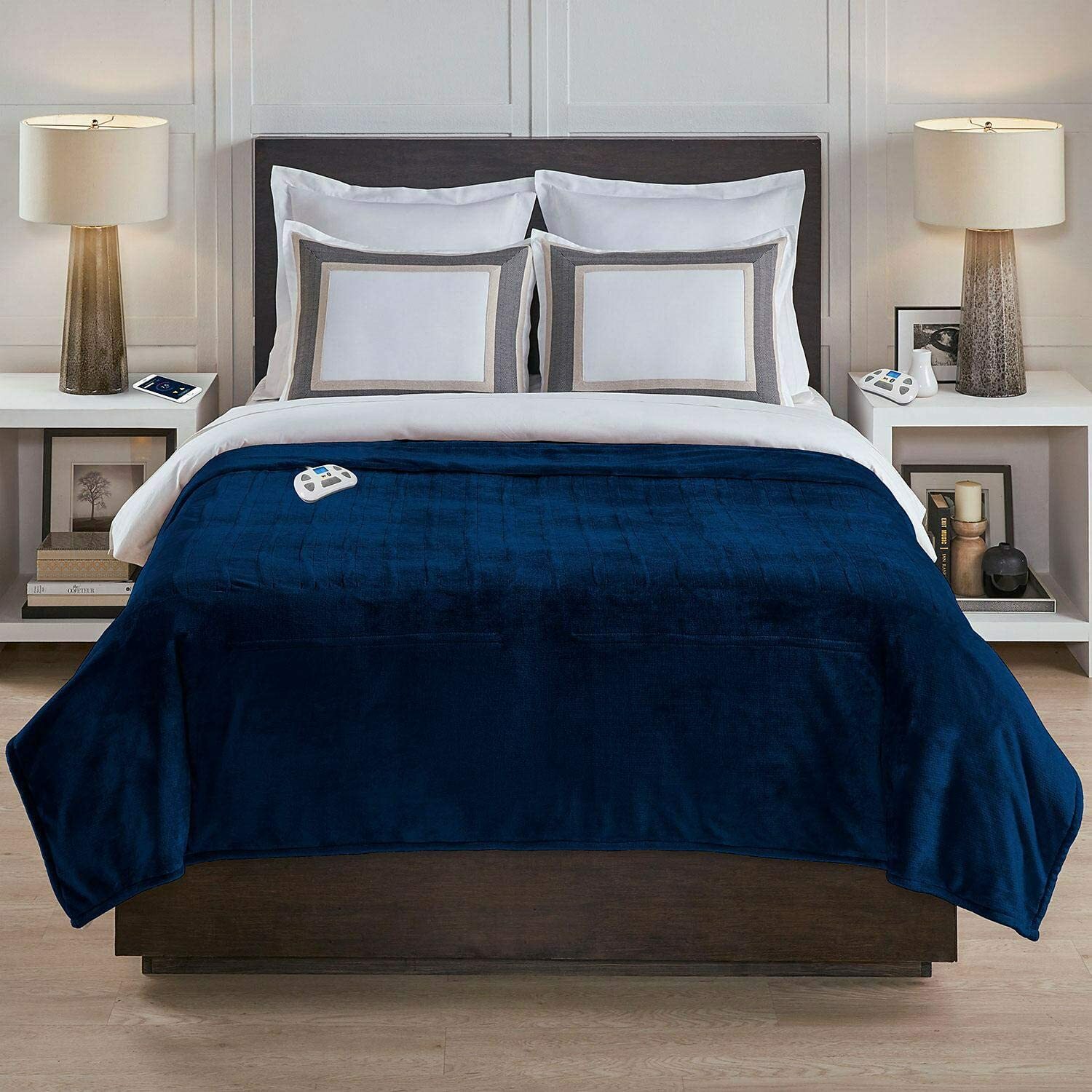 Serta Perfect Sleeper Bluetooth Wireless Heated Blanket Navy Queen For Sale Online Ebay