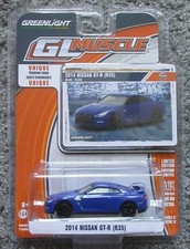 NIP 2016 GREENLIGHT 1/64 2014 NISSAN SKYLINE GT-R R35 BLUE GL MUSCLE 17 LIMITED