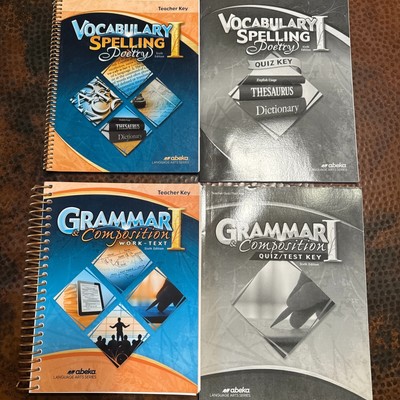 NEW 4pc Set ABEKA Grammar & Composition 1 & Vocabulary, Spelling TEACHER KEYS