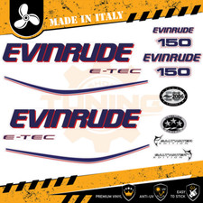 Decalcomania Adesivi Motore Fuoribordo Evinrude e-tec 150 cv - D