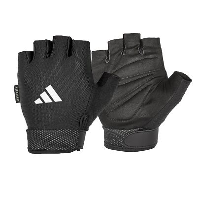 adidas Essential Adjustable Gym Gloves for Men and Women Fingerless Design