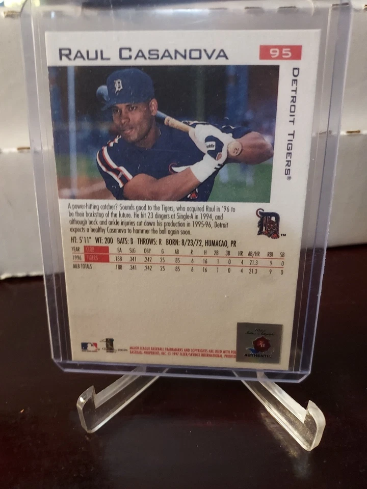1997 Fleer Raul Casanova #95 Autographed A - Image 3 of 4