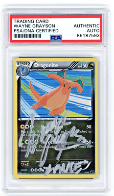 PSA Signed Wayne Grayson Pokémon TCG Dragonite Dragon Vault 5/20 Holo