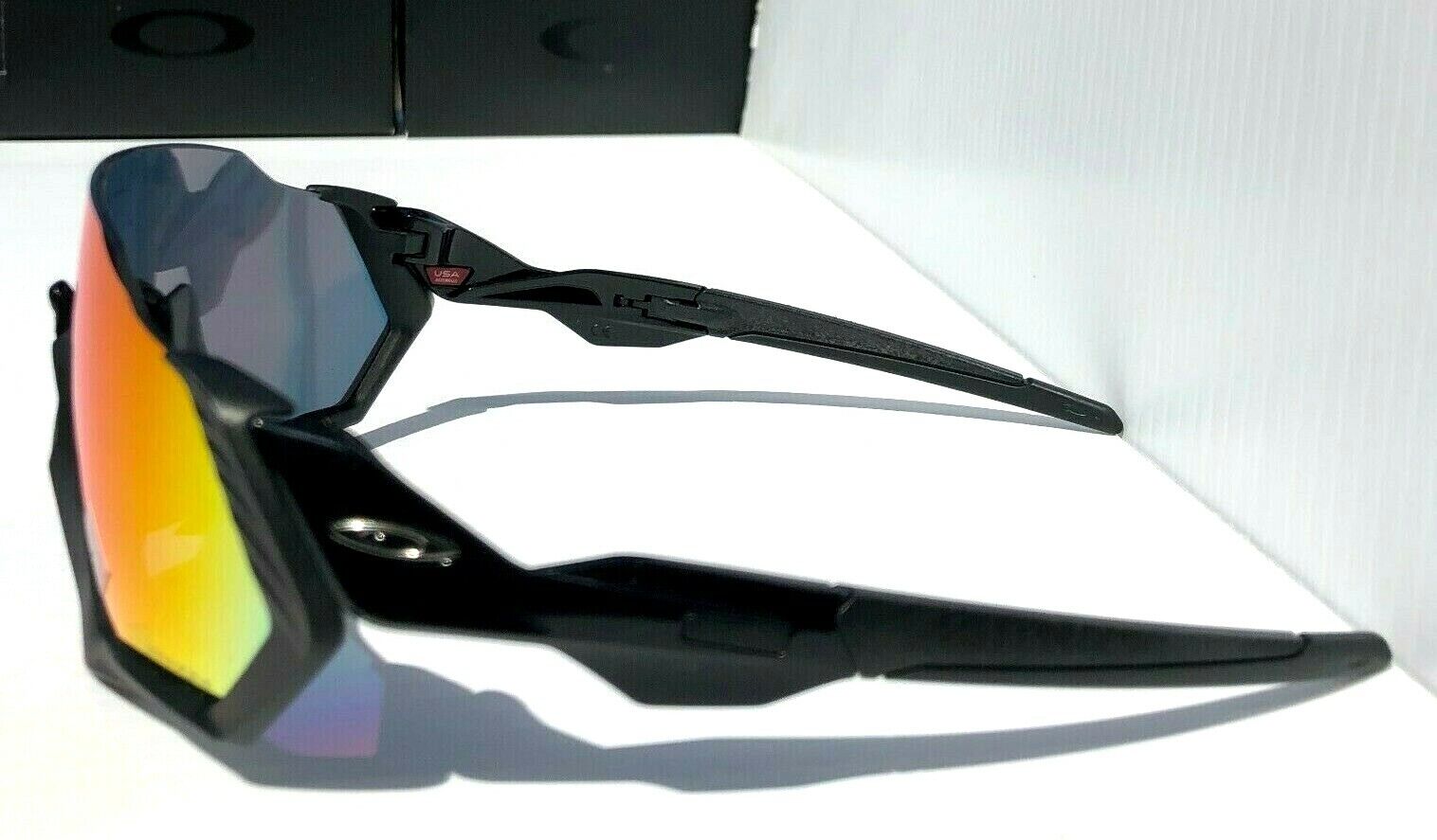 NEW* Oakley FLIGHT JACKET Blackout Black w Prizm Road Ruby Sunglasses  9401-01