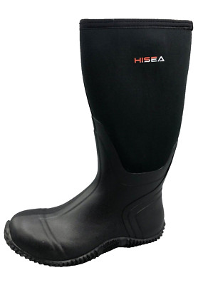 HISEA Women Waterproof Insulated Mid Calf Rain Boots Black Size US 8 NEW w/Box