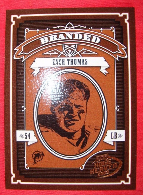 2003 Zach Thomas Playoff Hogg Heaven Branded Insert Card   Miami Dophins