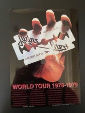 Judas Priest World Tour 1978-1979 Tin / Metal Poster - MINT