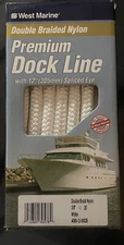 West Marine Premium Double Braided Nylon Premium Dock Line White, 3/8", 25'