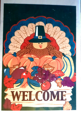 Meadow Creek Welcome Turkey Decorative Flag Indoor/Outdoor 28'' x 40'' NOS 2003