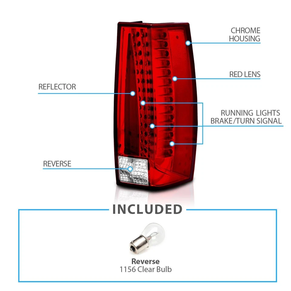 07 08 09 10 11 12 13 14 LUCES TRASERAS CHEVY SUBURBAN TAHOE YUKON ESTILO ESCALADE Foto 3 de 4