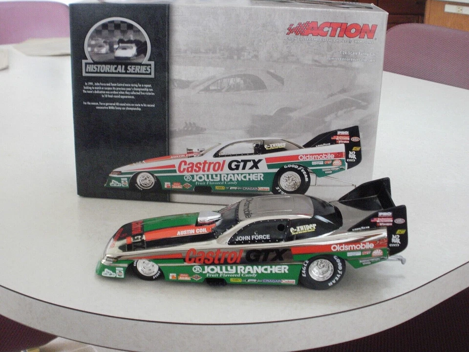NHRA 1/24 JOHN FORCE RCCA 1991 CASTROL GTX CROMO 91 CHAMP 1/391 #318 Foto 2 de 4