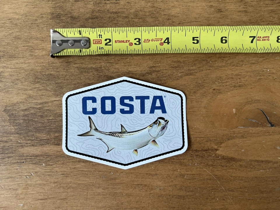 VARIOUS BRANDS Costa Del Mar Sunglasses Logo Fly Fishing Fish Sticker/Decal Approx 4”