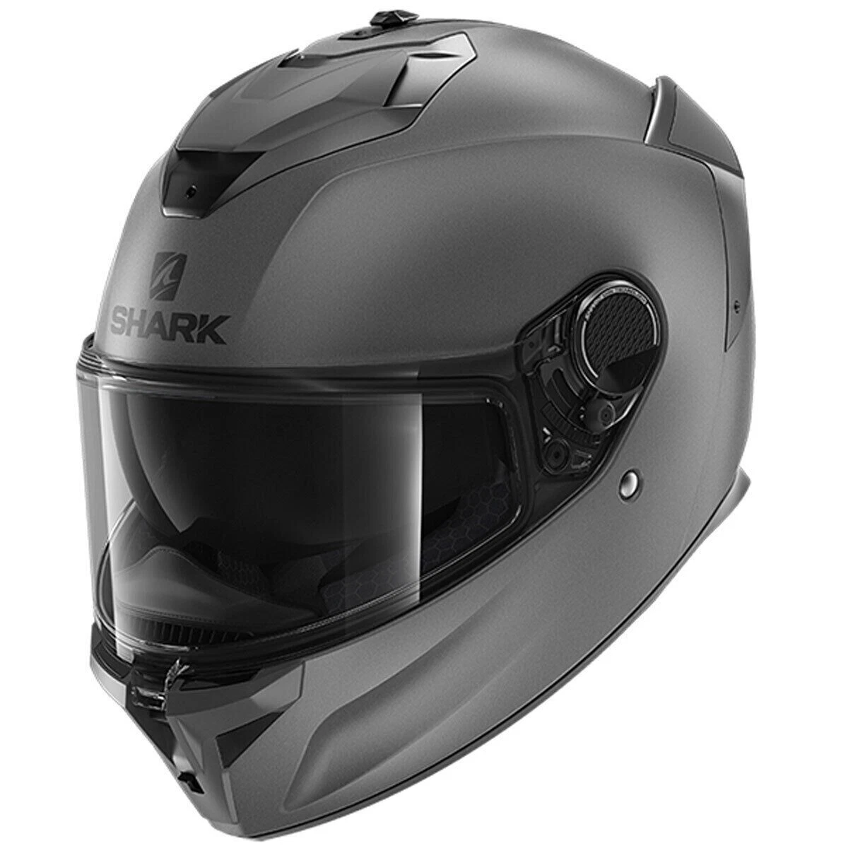 SHARK SPARTAN GT BLANK PLAIN MAT AMA ANTHRACITE FULL FACE MOTORCYCLE HELMET