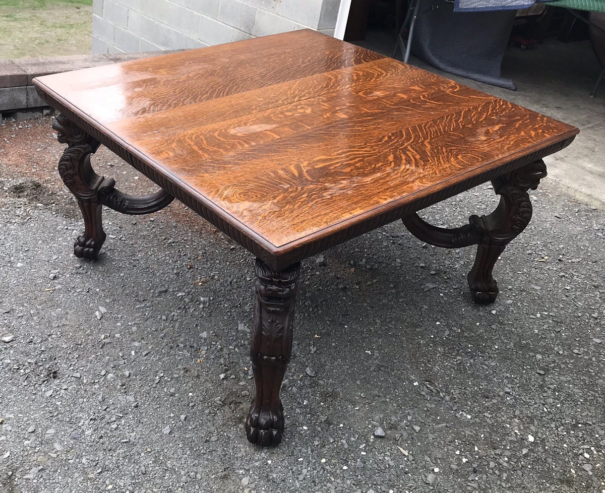 Square oak dining best sale table for 8