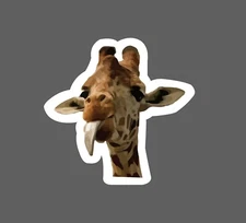 Giraffe Sticker Tongue Cute Waterproof Animal Funny Humor Gift NEW