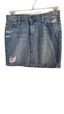Paige Denim Medium Wash Womens Jean Skirt Size 25 Distressed