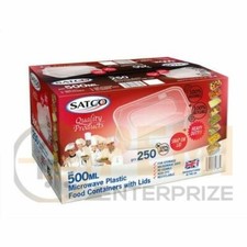 500ML PLASTIC FOOD CONTAINERS TUBS CLEAR WITH LIDS MICROWAVE SAFE TAKEAWAY SATCO
