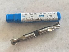 NIAGARA CUTTER 3/8" x 9/16" x 3-1/8" DE 2-FLUTE HSS DOUBLE END MILL, 28121 USA