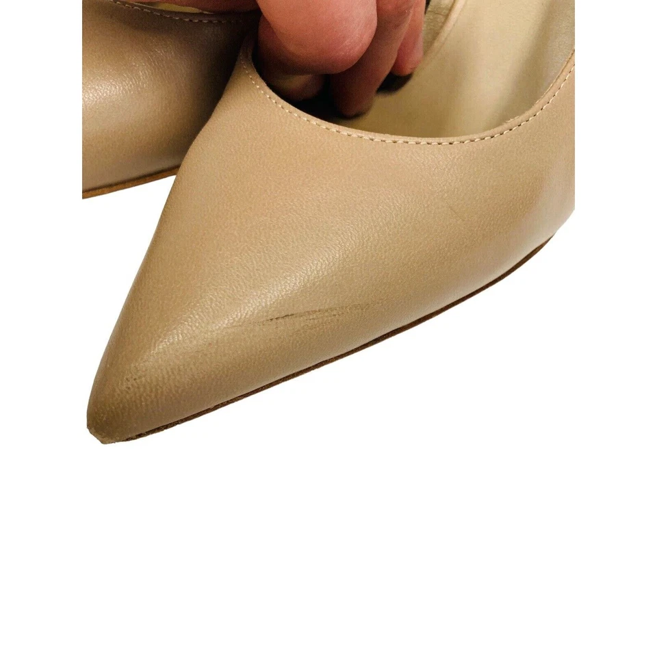 Zapatos de salón BURBERRY de cuero beige con logotipo de María punta con cordones talla 36 EE. UU. 6 Foto 4 de 4