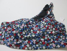 NWT Unbranded Womens Size M Bikini Top Black Multi Wireless Lined One Shoulder