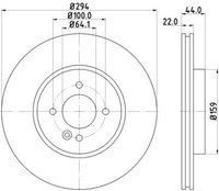 2X Hella 8DD 355 115-871 Bremsscheibe FüR Mini