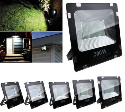 FARO 200W FARETTO LED SMD multichip 90Lm/W PROIETTORE Luce fredda