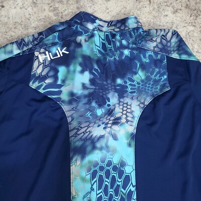 Huk Performance Fishing 1/4 Zip Blue Kryptek Neptune Pullover