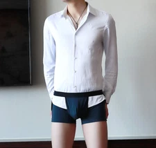 ZONBAILON Men's Underwear Home Pants Non-slip Belt Boxers Shirt Companion